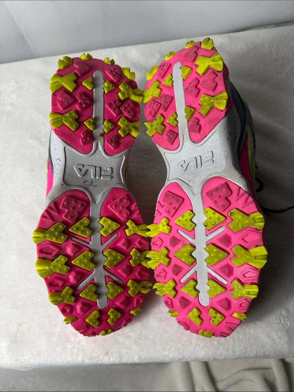 Fila Women’s Sneakers in Hot Pink, Gray and Neon Yellow